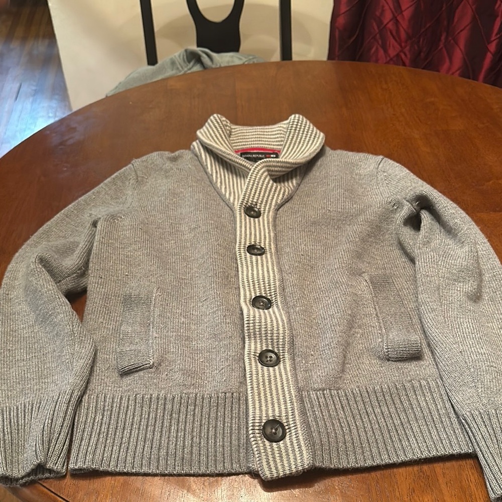 Gray Button-Up Sweater